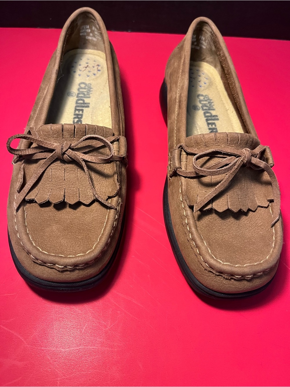 Women Brown Suede Moccasin Loafers